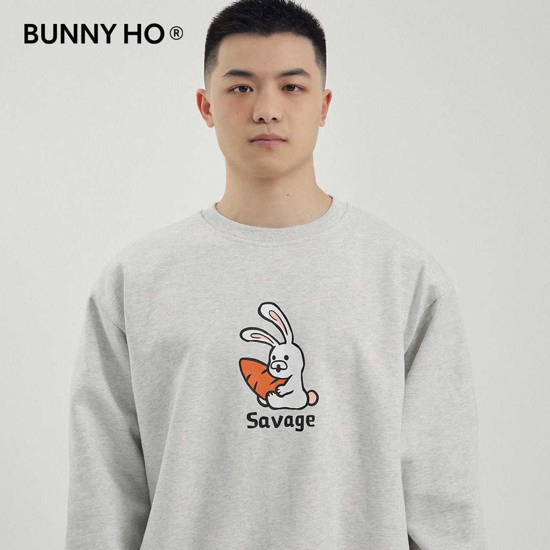 Bunny Ho 蛮荒之力 Savage秋季纯棉卡通印花男女